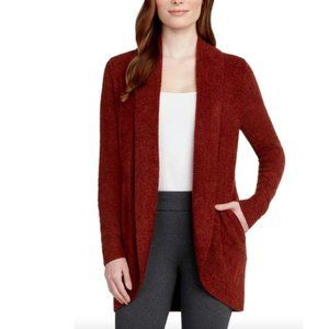 MAX & MIA Women The Essential Travel Cardigan Open Front Pockets--Rust